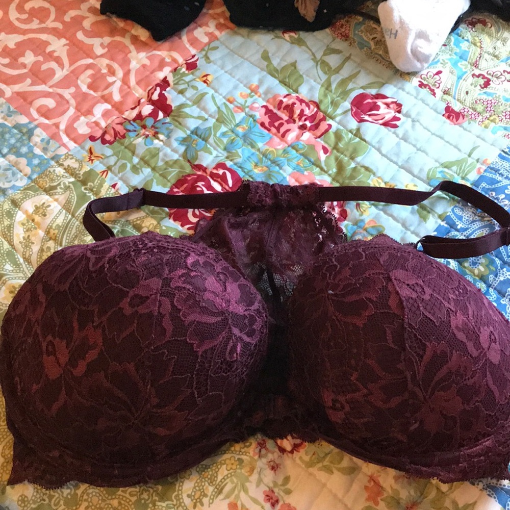 Pink by Victoria’s Secret lace maroon bra